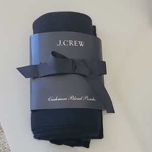 NWT J. Crew black cashmere blend poncho. One size fits most.